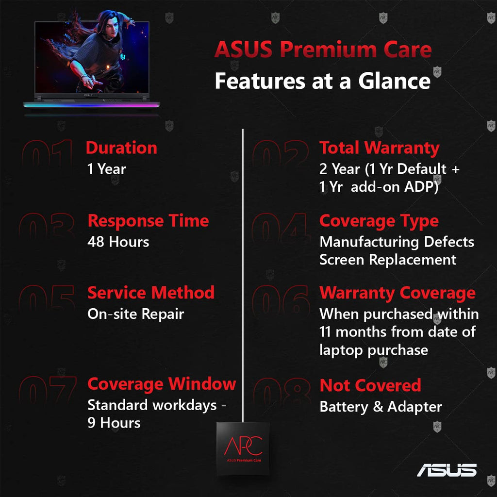 ASUS Premium Care 1 Year Accidental Damage Protection ADP for ASUS ROG Flow Laptops - NOT A LAPTOP