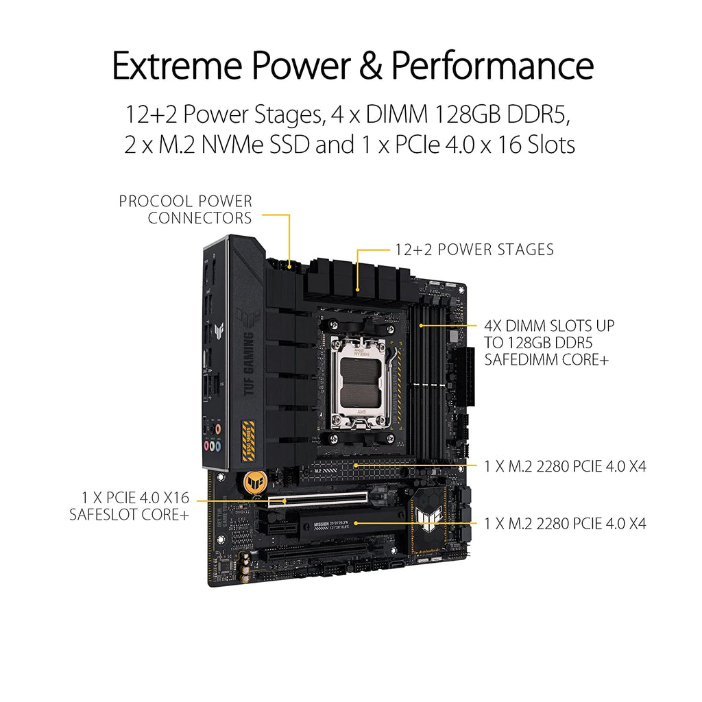 ASUS TUF GAMING B650M-Plus AMD B650 AM5 Micro-ATX Motherboard