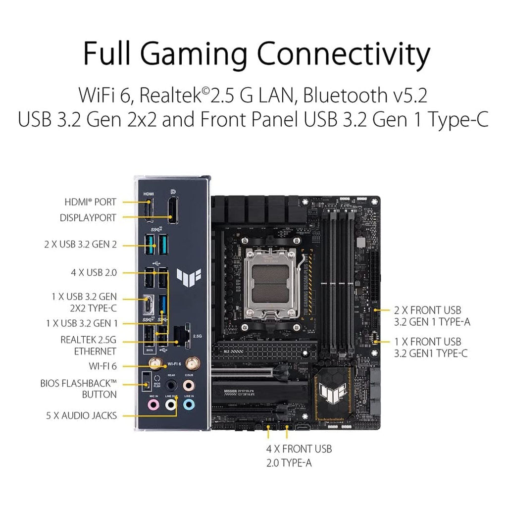 ASUS TUF GAMING B650M-Plus WIFI AMD AM5 Micro-ATX DDR5 Gaming Motherboard