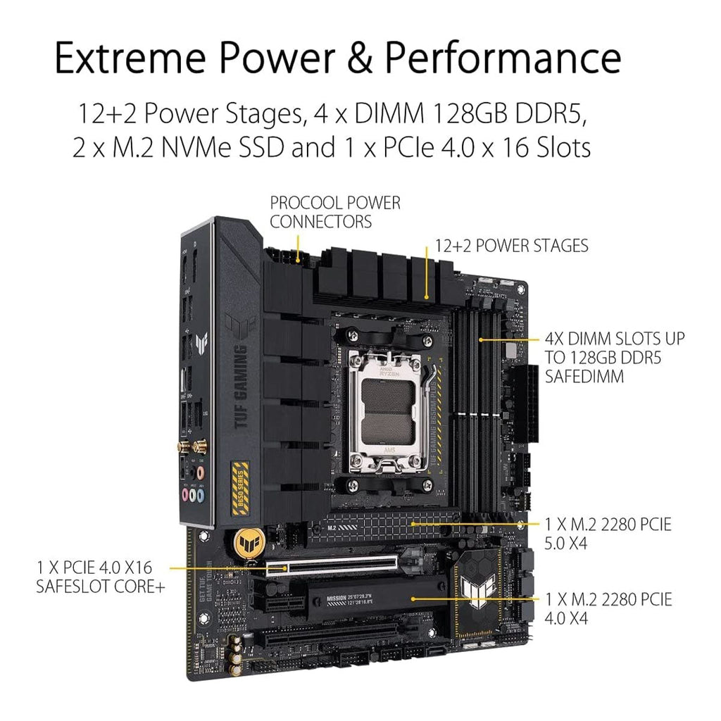 ASUS TUF GAMING B650M-Plus WIFI AMD AM5 Micro-ATX DDR5 Gaming Motherboard