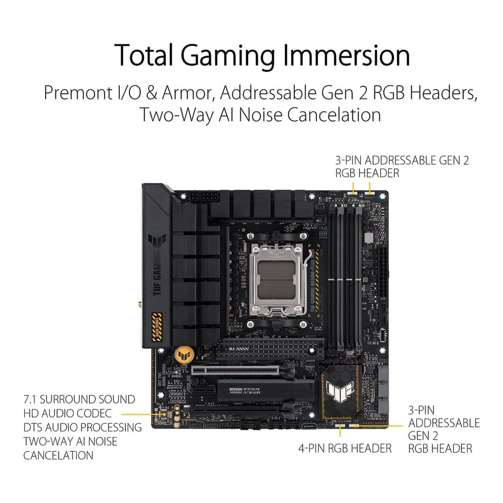 ASUS TUF GAMING B650M-Plus WIFI AMD AM5 Micro-ATX DDR5 Gaming Motherboard