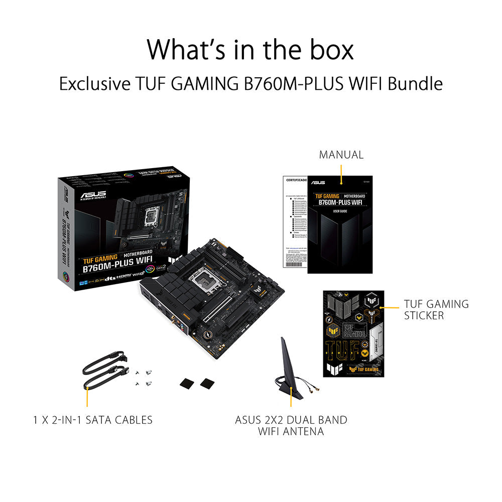 ASUS TUF GAMING B760M-PLUS WIFI II DDR5 Intel B760 LGA 1700 Micro-ATX Motherboard
