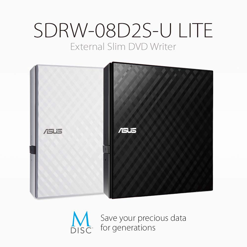 ASUS SDRW-08D2S-U Lite Portable 8X DVD burner with M-DISC support
