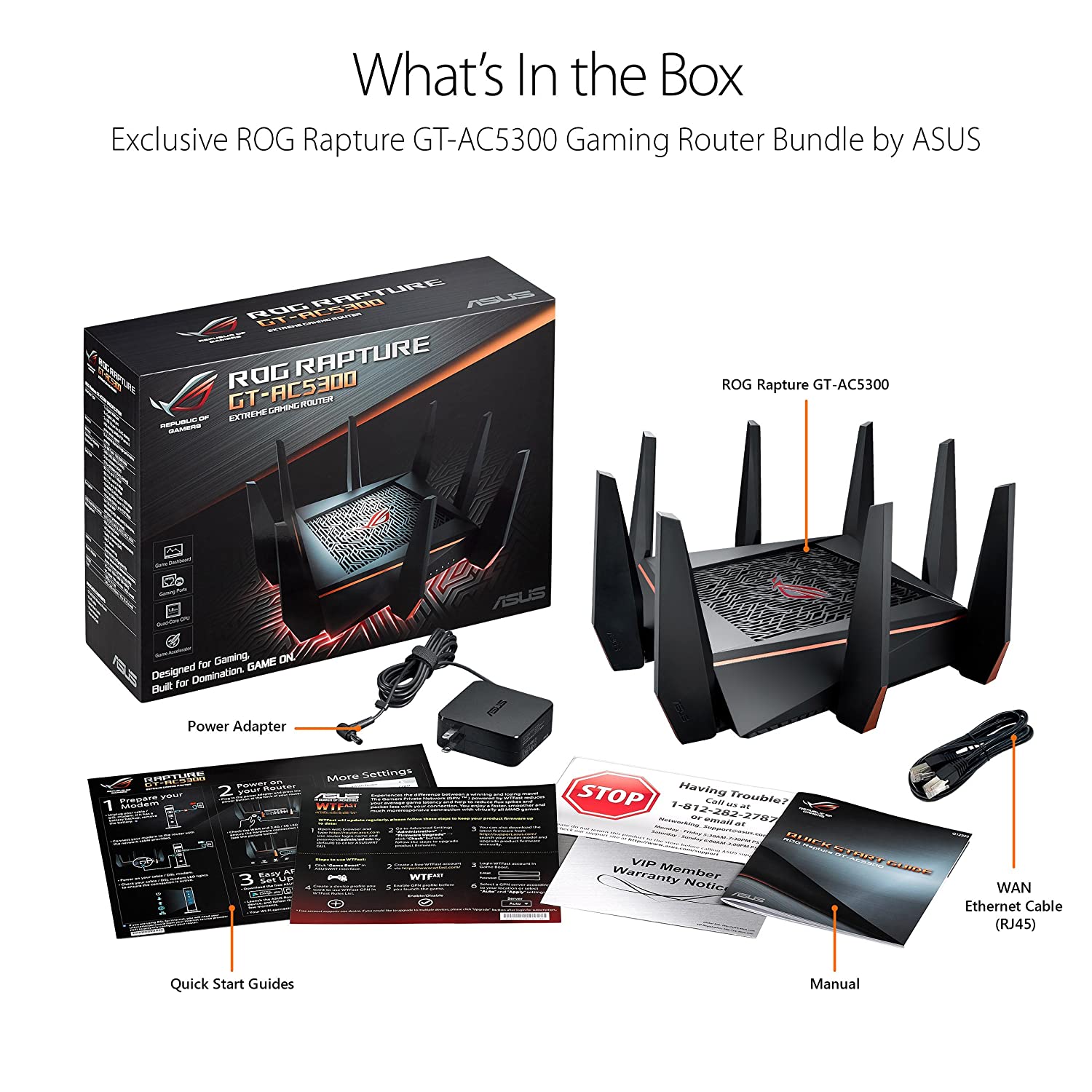 ASUS GT-AC5300 ROG Rapture Tri-band WiFi Gaming Router with Quad-Core Processor
