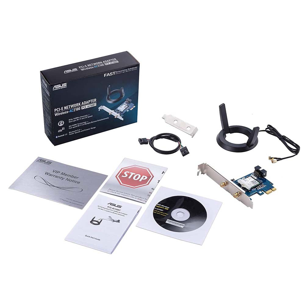 ASUS PCE-AC58BT AC2100 Dual-Band PCIe Wi-Fi Adapter with Bluetooth 5.0