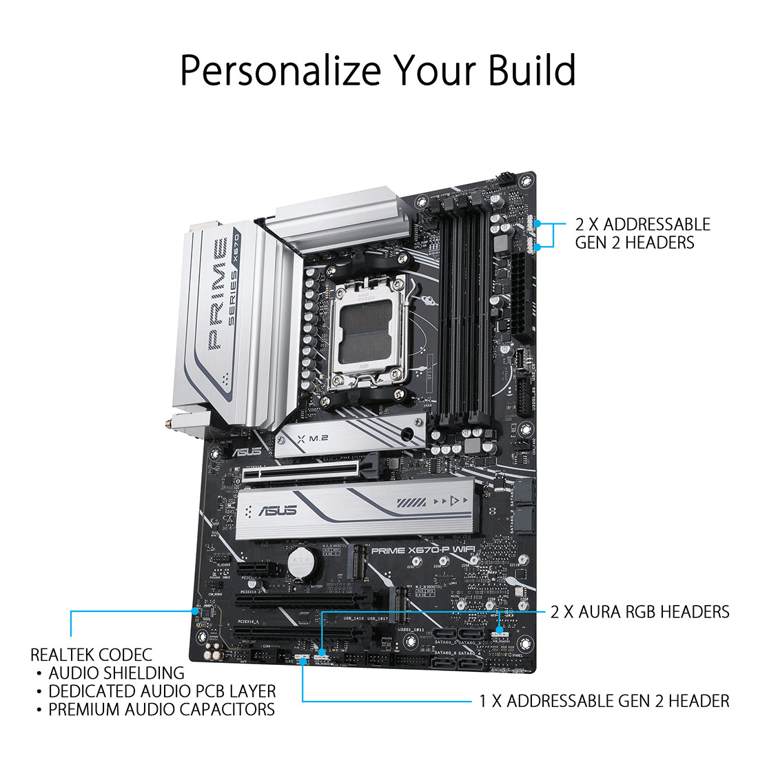 ASUS PRIME X670-P WIFI AMD Socket AM5 ATX Motherboard with PCIe 5.0 USB 4 Header and Three M.2 Slots