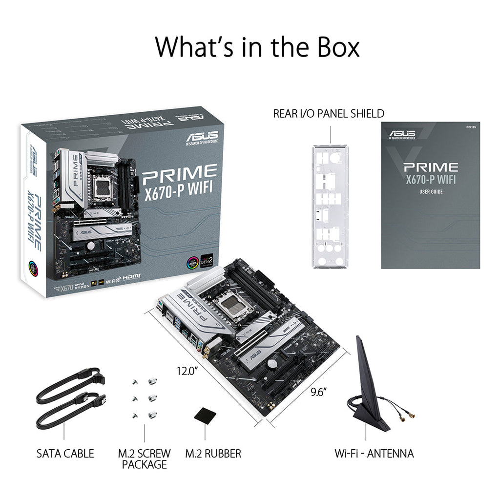 ASUS PRIME X670-P WIFI AMD Socket AM5 ATX Motherboard with PCIe 5.0 USB 4 Header and Three M.2 Slots