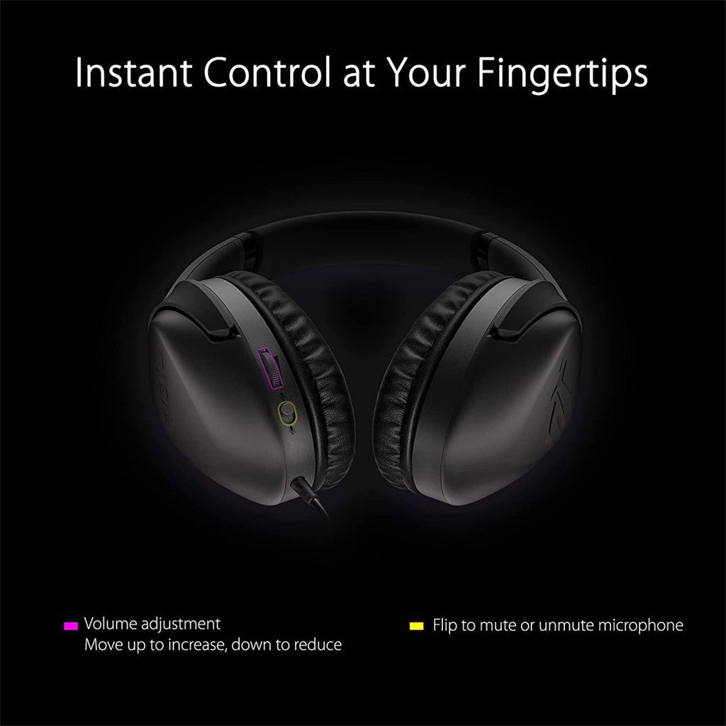 ASUS ROG Strix Go Core Over Ear Wired Gaming Headset with Volume Adjustments
