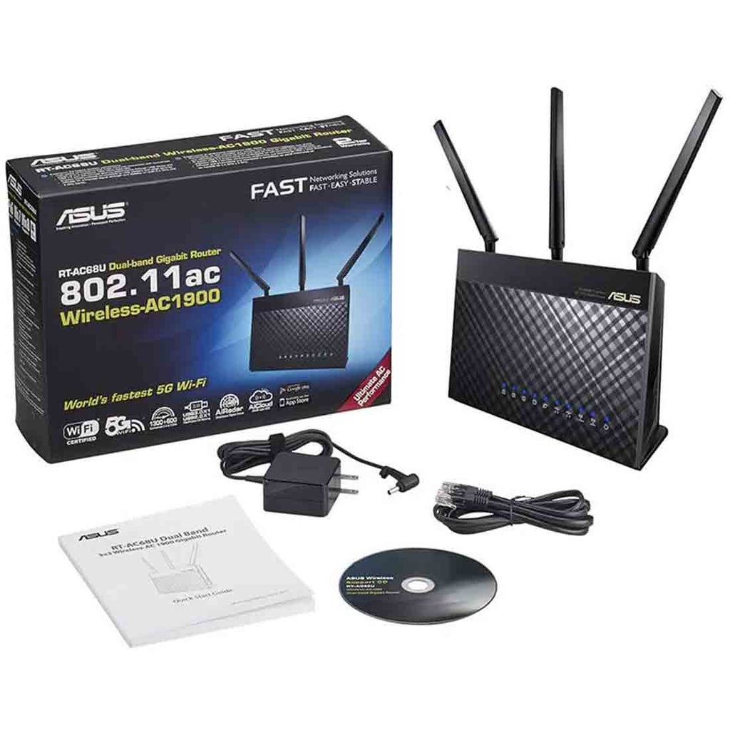 ASUS RT-AC68U AC1900 Dual Band Gigabit WiFi Router with MU-MIMO AiMesh AiProtection and Parental Control