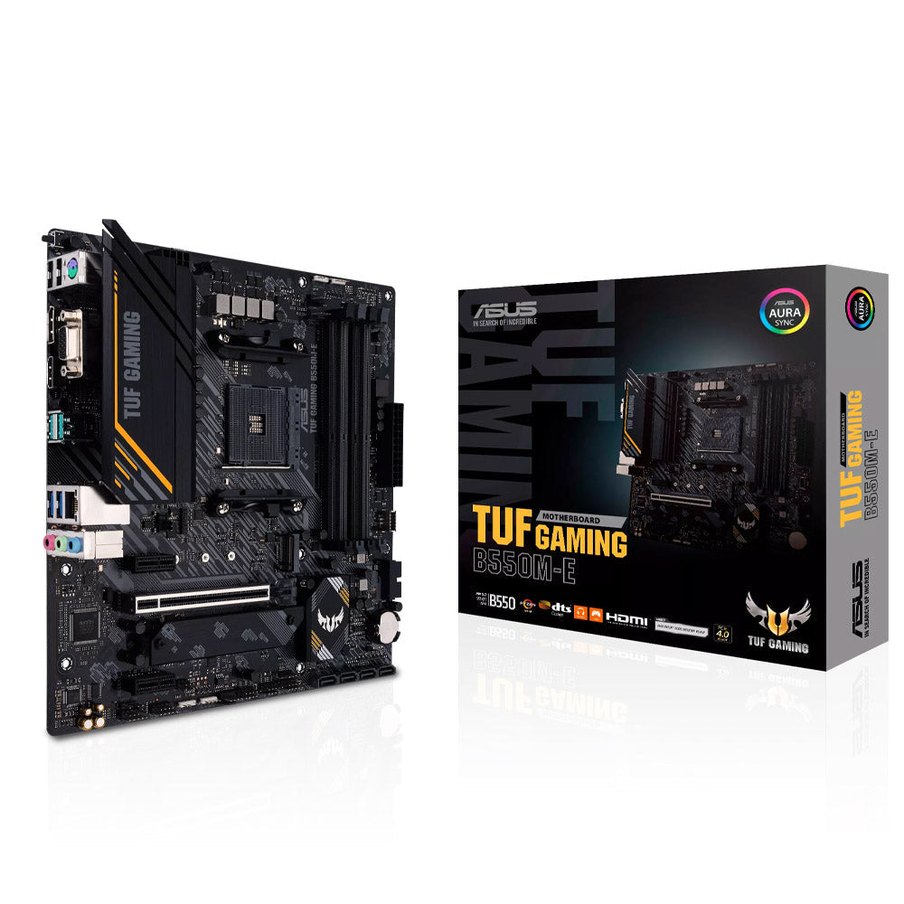 ASUS B550 TUF Gaming B550M-E AMD AM4 Micro-ATX Gaming Motherboard with Dual M.2 and USB-C