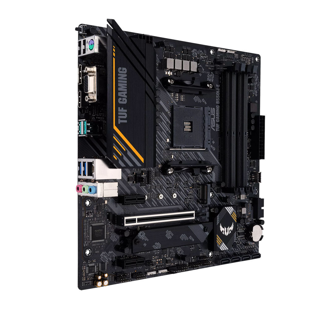 ASUS B550 TUF Gaming B550M-E AMD AM4 Micro-ATX Gaming Motherboard with Dual M.2 and USB-C