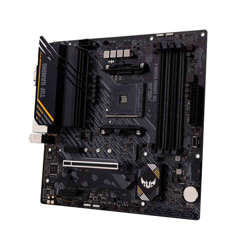 ASUS B550 TUF Gaming B550M-E AMD AM4 Micro-ATX Gaming Motherboard with Dual M.2 and USB-C