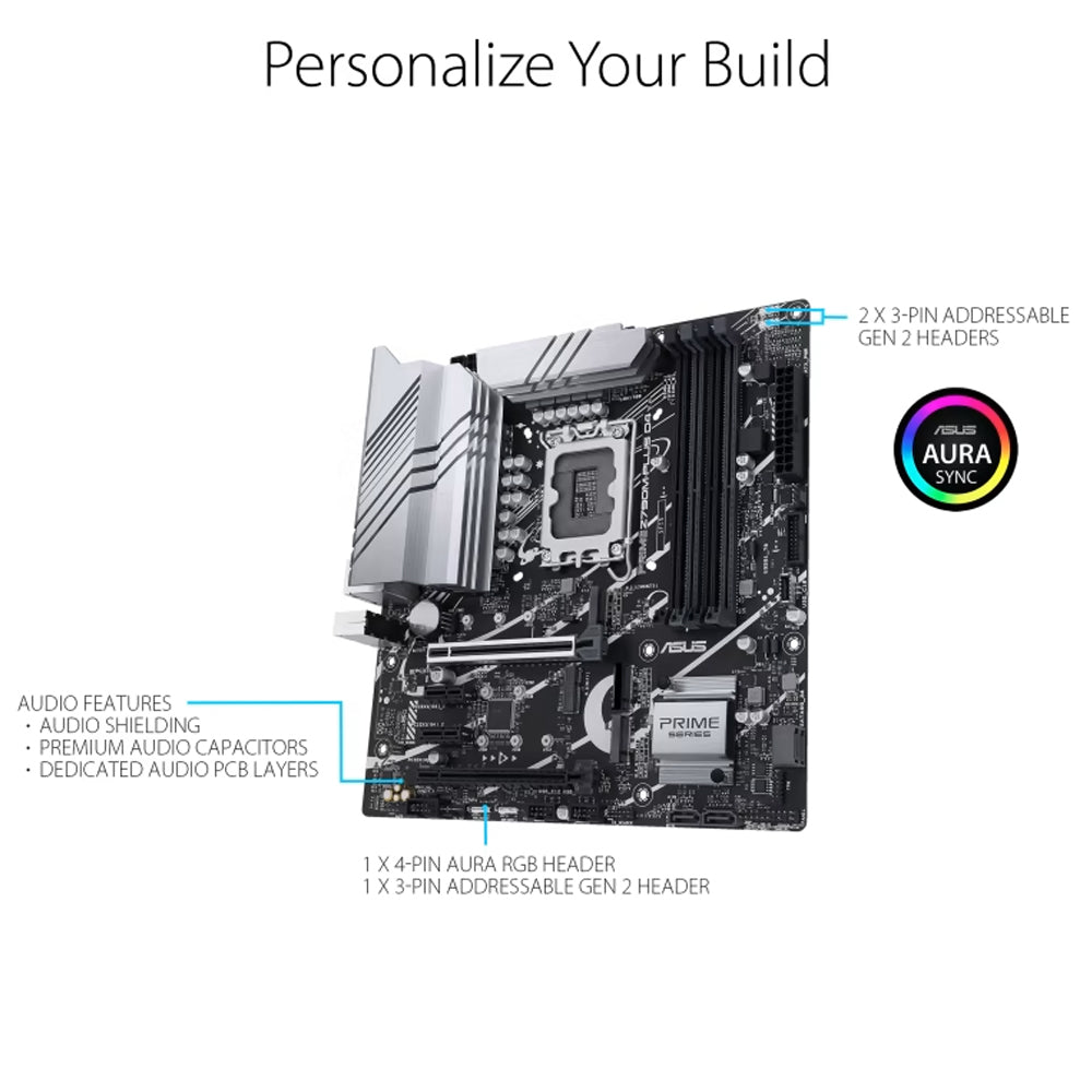 ASUS PRIME Z790M-PLUS D5 Intel Z790 LGA 1700 Micro-ATX Motherboard