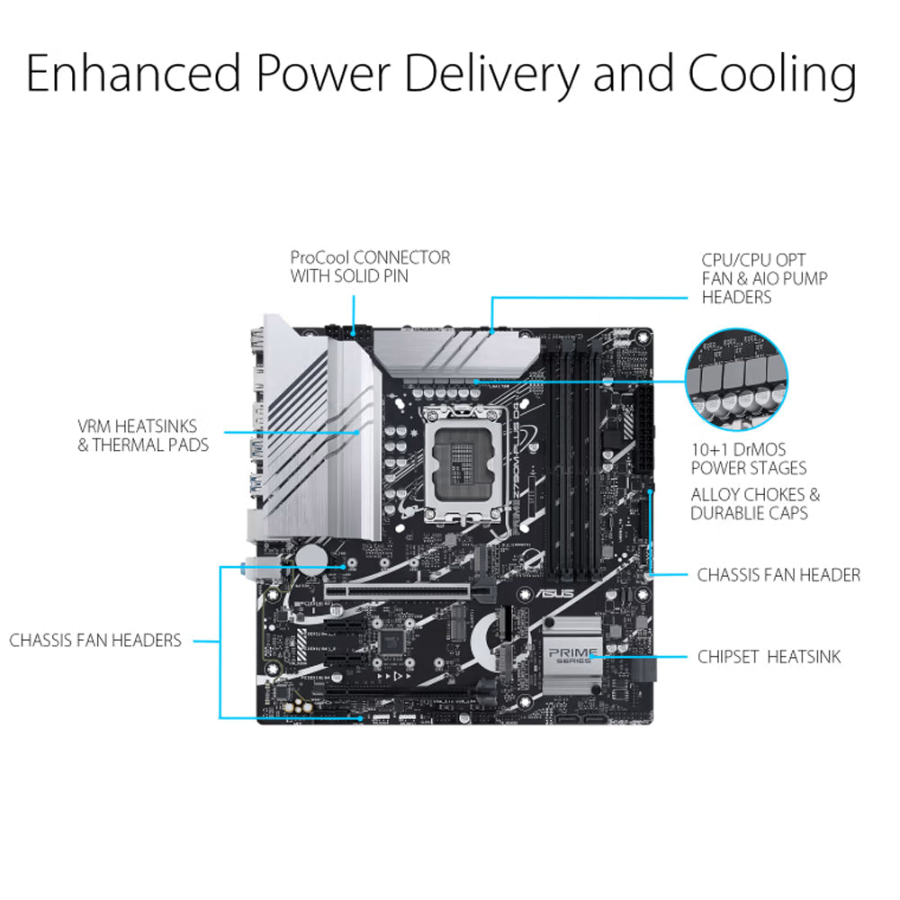ASUS PRIME Z790M-PLUS D5 Intel Z790 LGA 1700 Micro-ATX Motherboard