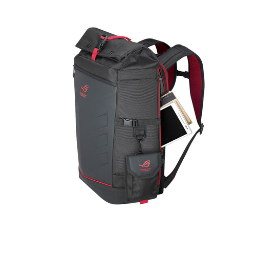 Asus ROG Ranger 17-inch Roll Top Laptop Backpack with Removable Side Pocket and Built-in Rain Cover