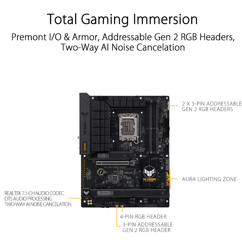 ASUS TUF GAMING B760-PLUS WIFI D4 Intel B760 LGA 1700 ATX Gaming Motherboard