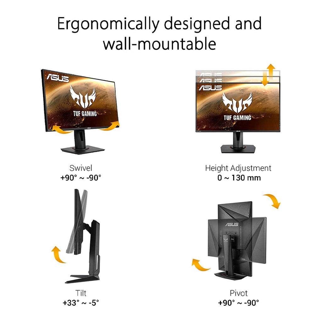 ASUS TUF VG259QR 24.5 Inch Full HD Gaming Monitor with 1ms Response Time and 165Hz Refresh Rate
