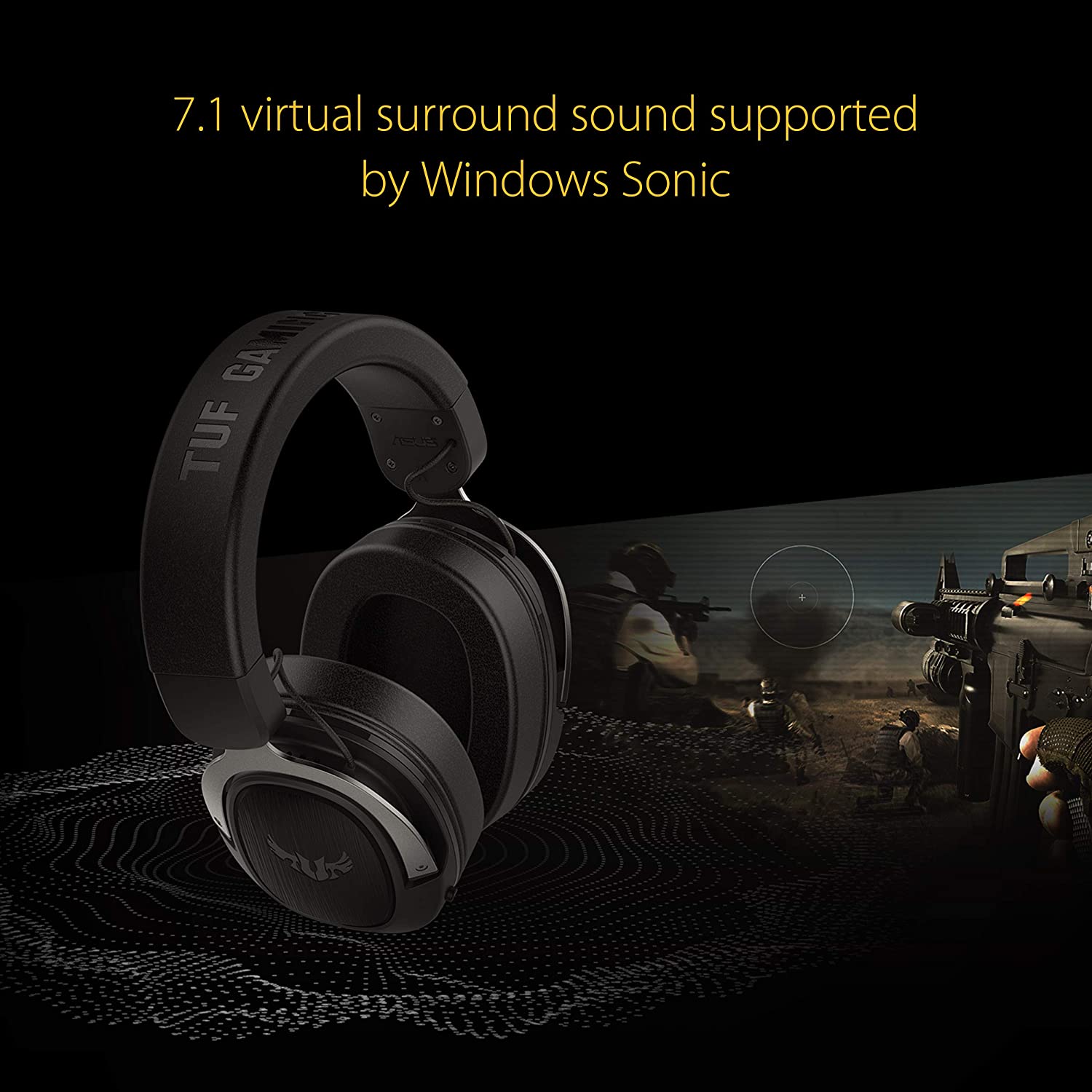 Asus TUF Gaming H3 Gaming Headset Gun Metal with Deep bass and Virtual 7.1 Surround Sound