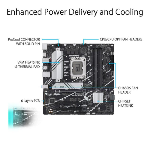 ASUS PRIME B760M-A D4 Intel B760 LGA 1700 Micro-ATX Motherboard