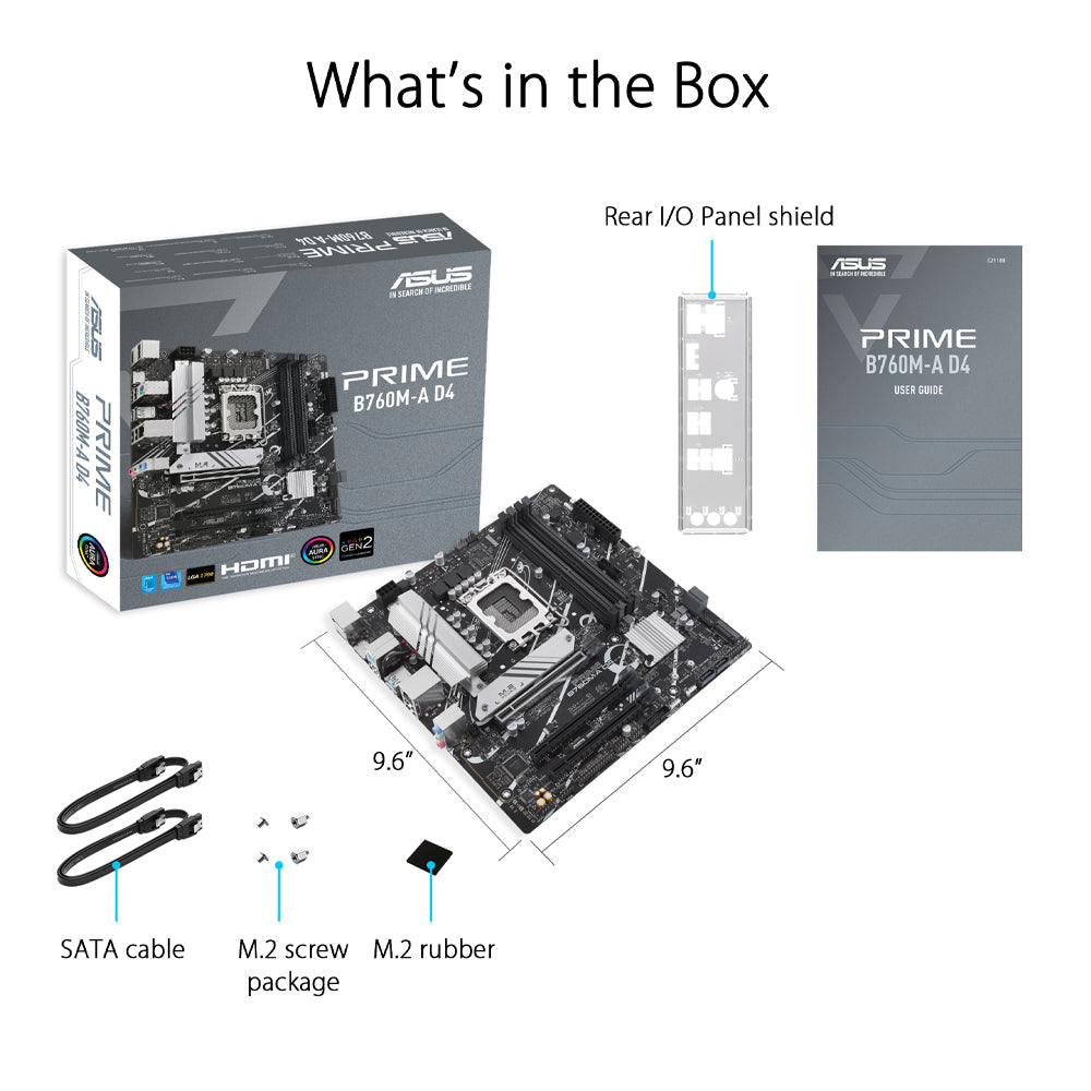ASUS PRIME B760M-A D4 Intel B760 LGA 1700 Micro-ATX Motherboard