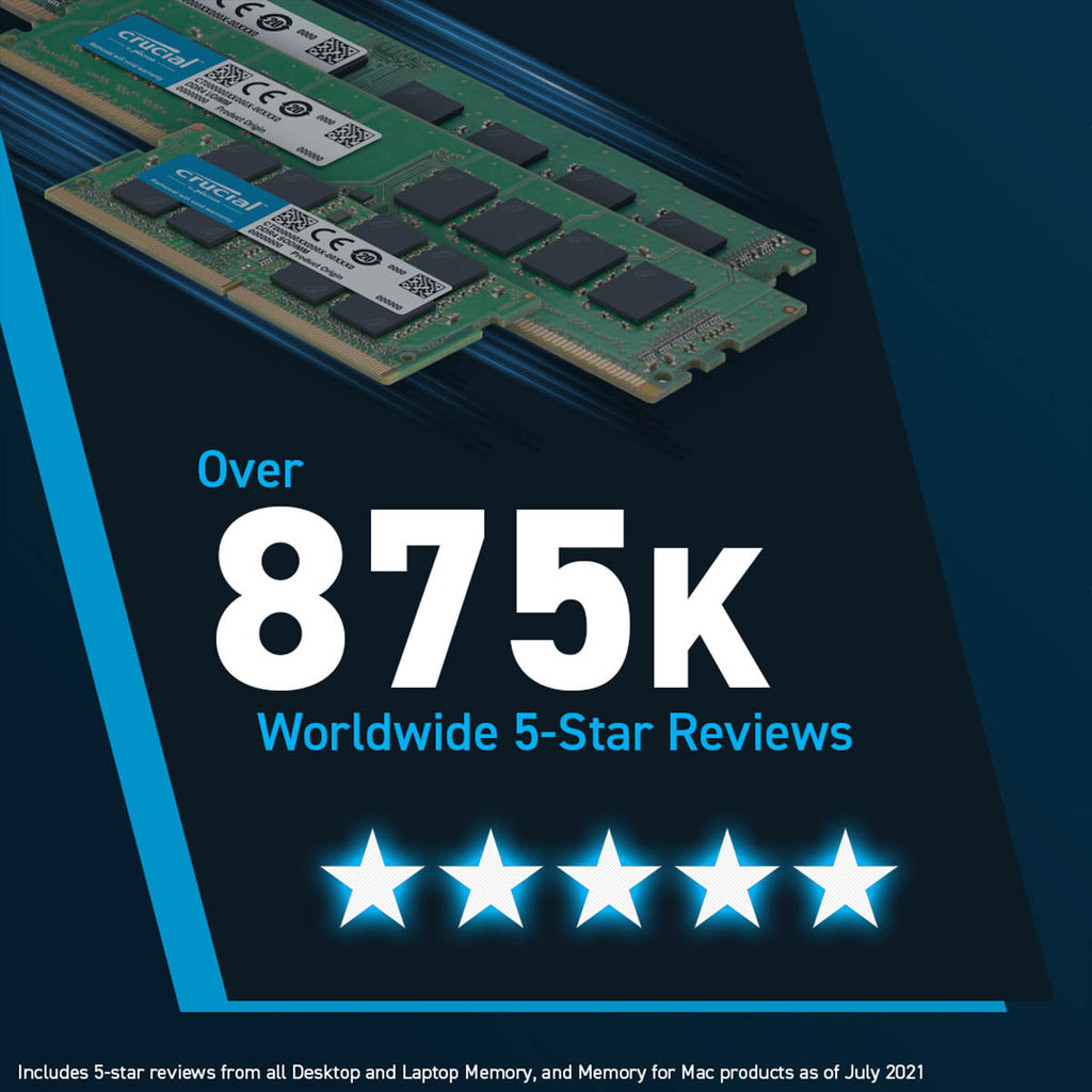 Crucial 16GB DDR5 RAM 4800MHz CL40 Desktop Memory