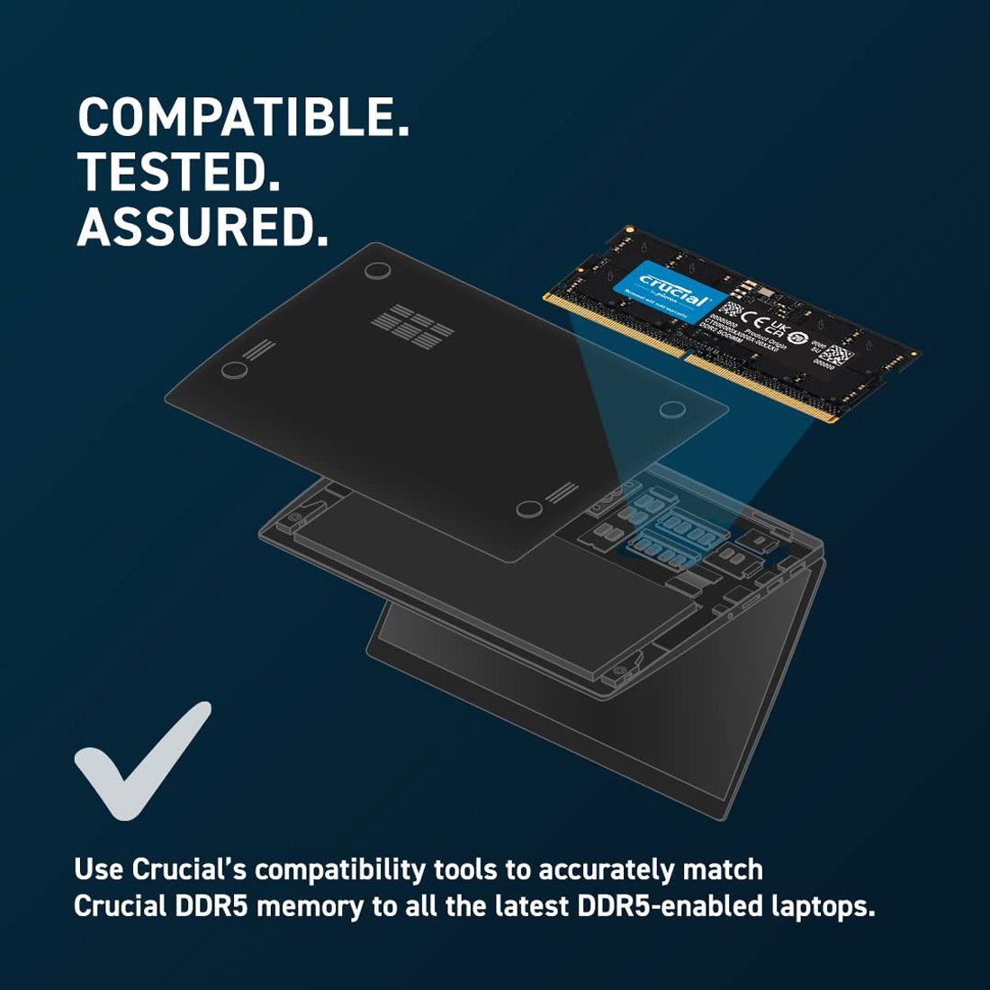 Crucial 8GB DDR5 RAM 4800MHz CL40 Laptop Memory