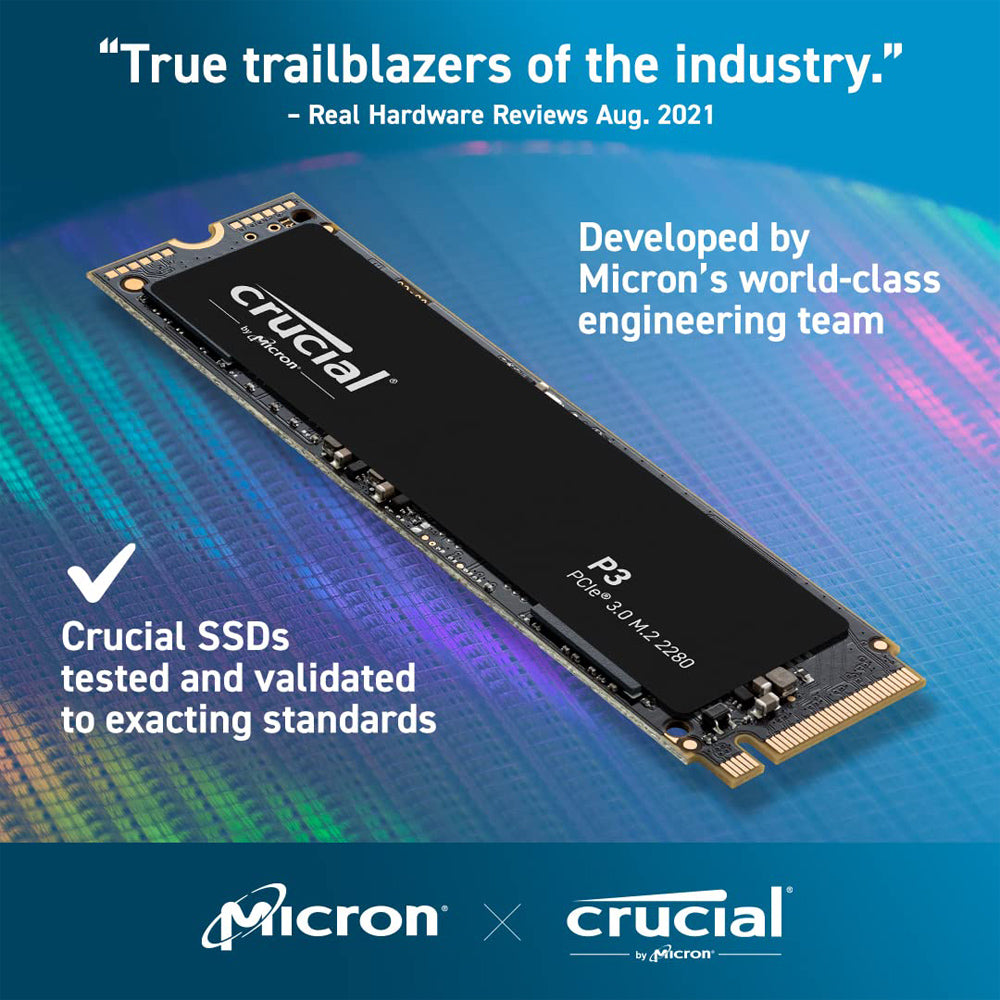 Crucial P3 500GB M.2 NVMe PCIe 3.0 Internal Solid State Drive