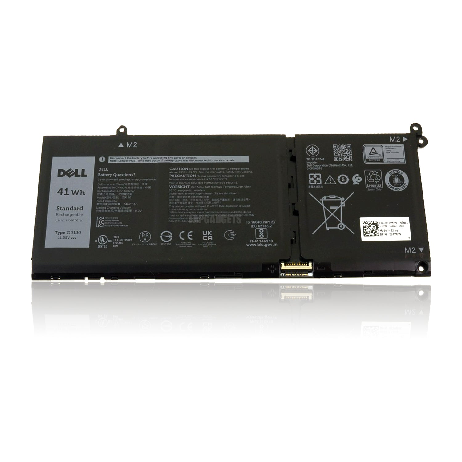 Dell Original 3467mAh 41Whr 11.2V 3 Cell Laptop Battery for Latitude 3140 3320 3330 3430