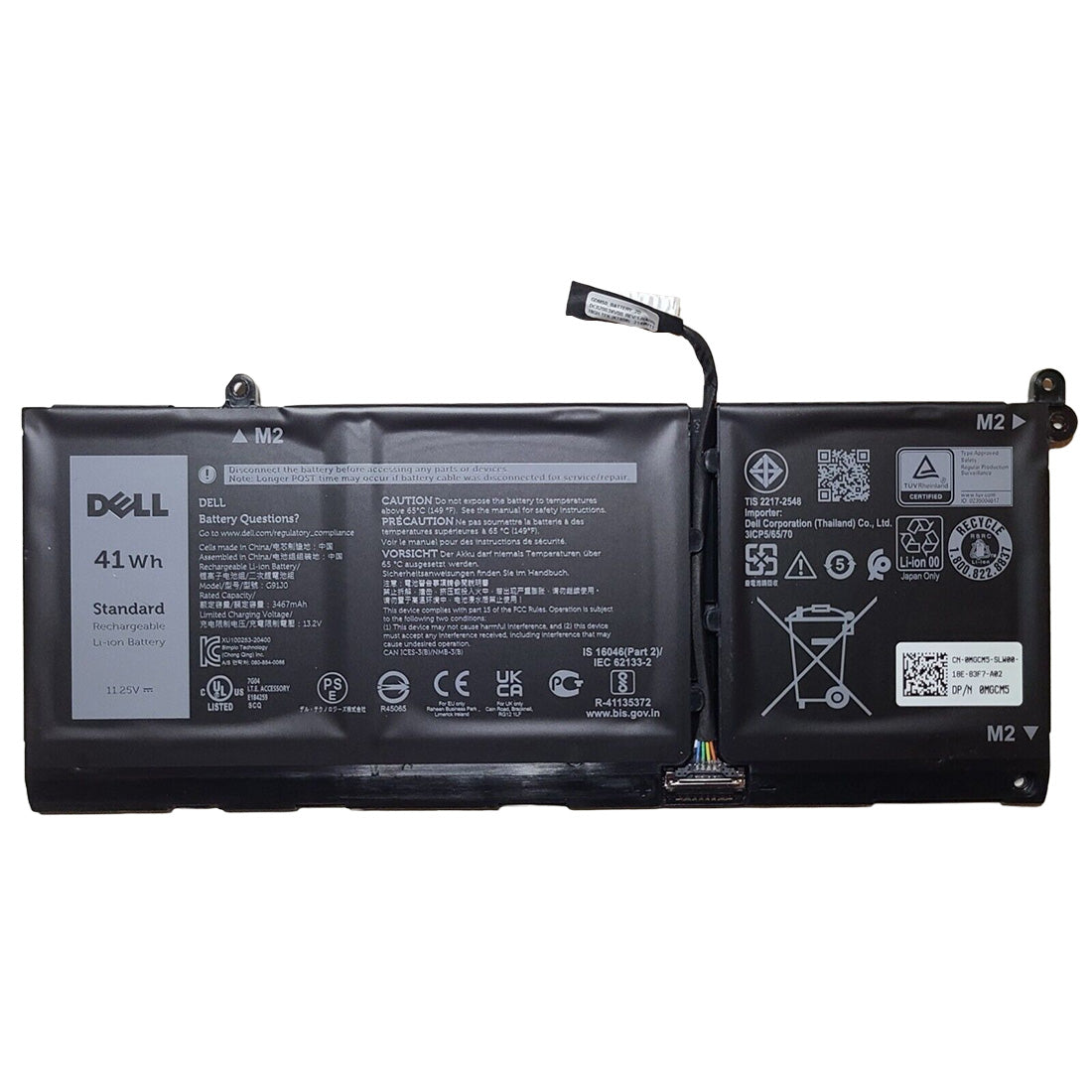 Dell Original 3467mAh 41Whr 11.2V 3 Cell Laptop Battery for Latitude 3140 3320 3330 3430
