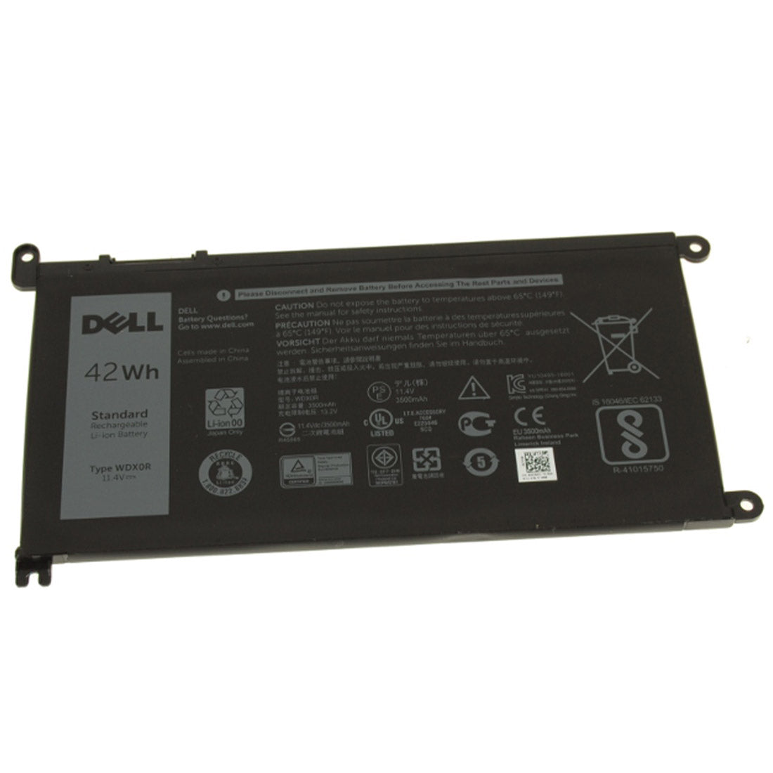 Dell Original WDX0R 3500mAh 11.4V 42WHR 3-Cell Replacement Laptop Battery for Inspiron 14 7460 7472