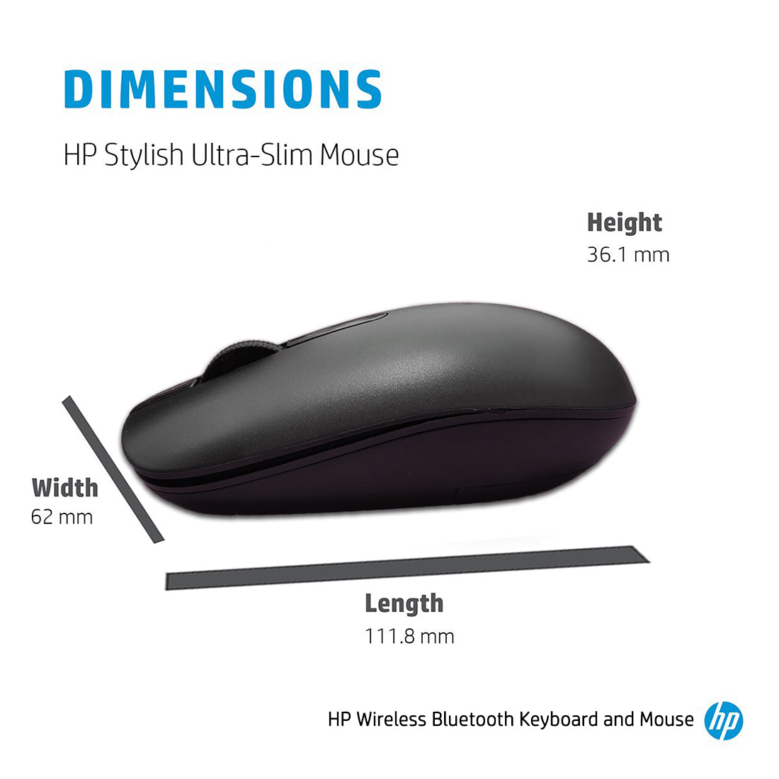 HP 1F0C8PA Wireless Bluetooth Full-size Keyboard and Optical Mouse Combo with Spill Resistant Design