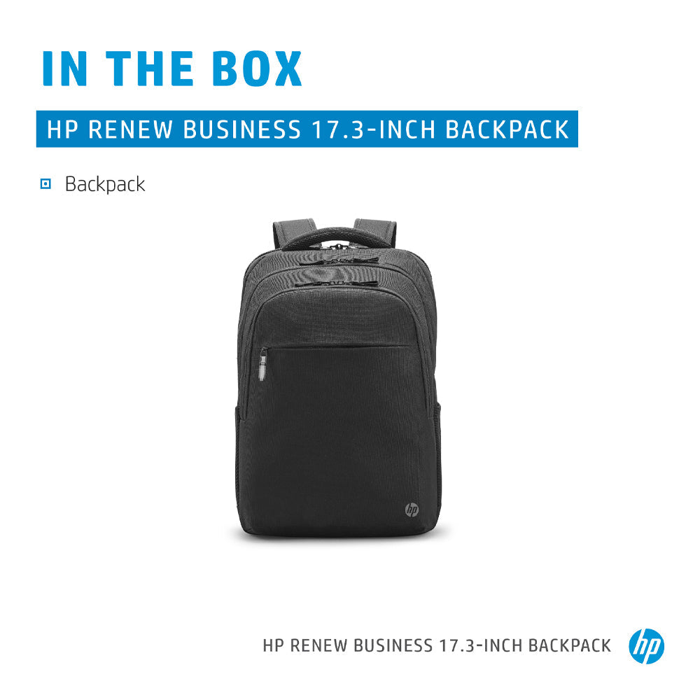HP Renew Business 17.3-inch Laptop Backpack with RFID and Bluetooth Tracker Pocket