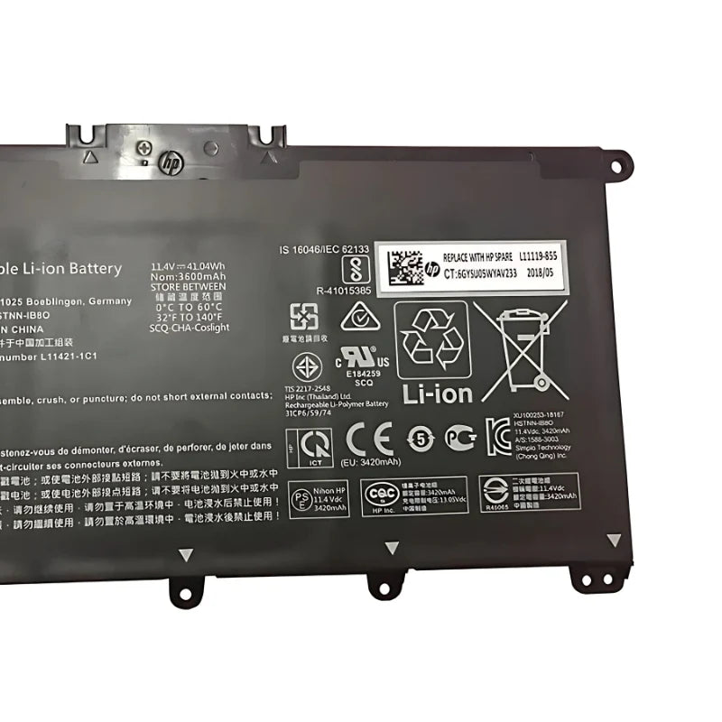 HP HT03XL OEM 3600mAh 11.4V 3 Cell Laptop Battery