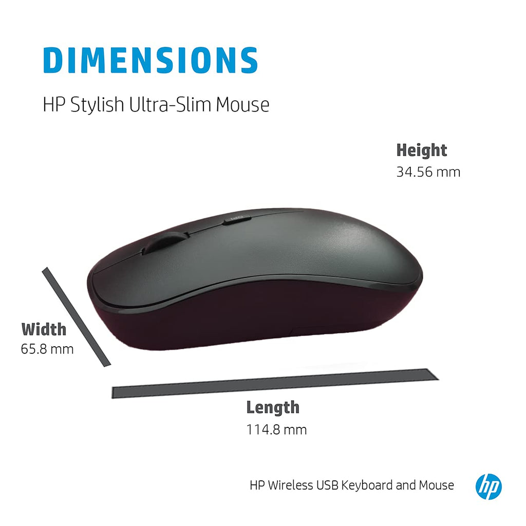 HP 1F0C9PA Wireless Full-size Keyboard and Optical Mouse Combo with Spill Resistant Design