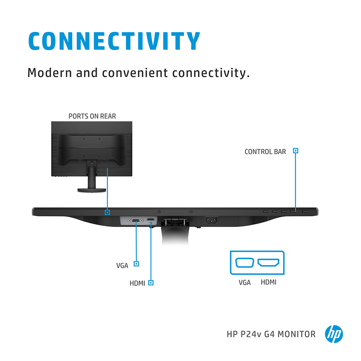 HP P24v G4 24-inch Full HD IPS Panel Anti-Glare Monitor with Low Blue Light Mode and 178° Viewing Angles