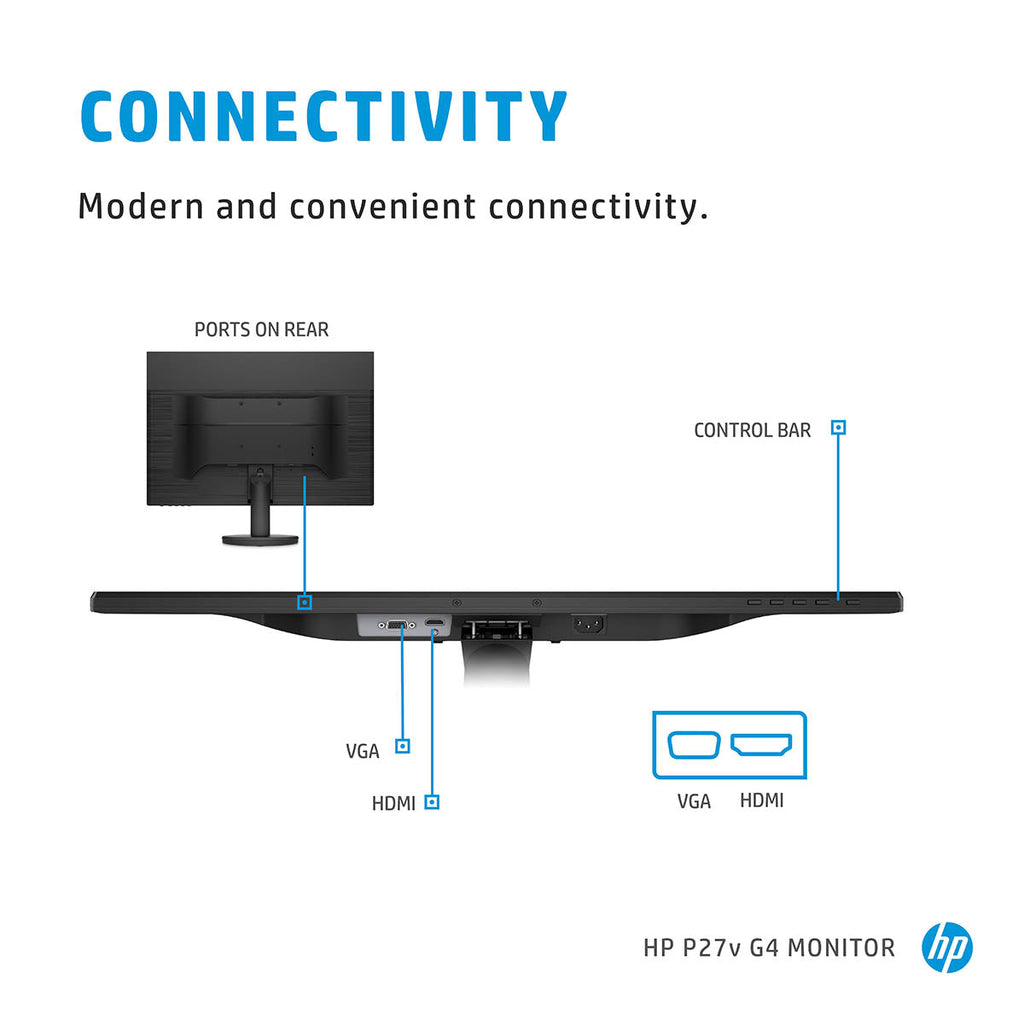 HP P27v G4 27-inch Full HD IPS Panel Anti-Glare Monitor with 178° Viewing Angles and Low Blue Light Mode