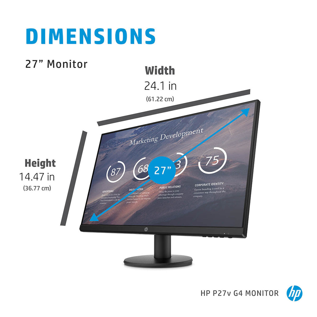 HP P27v G4 27-inch Full HD IPS Panel Anti-Glare Monitor with 178° Viewing Angles and Low Blue Light Mode