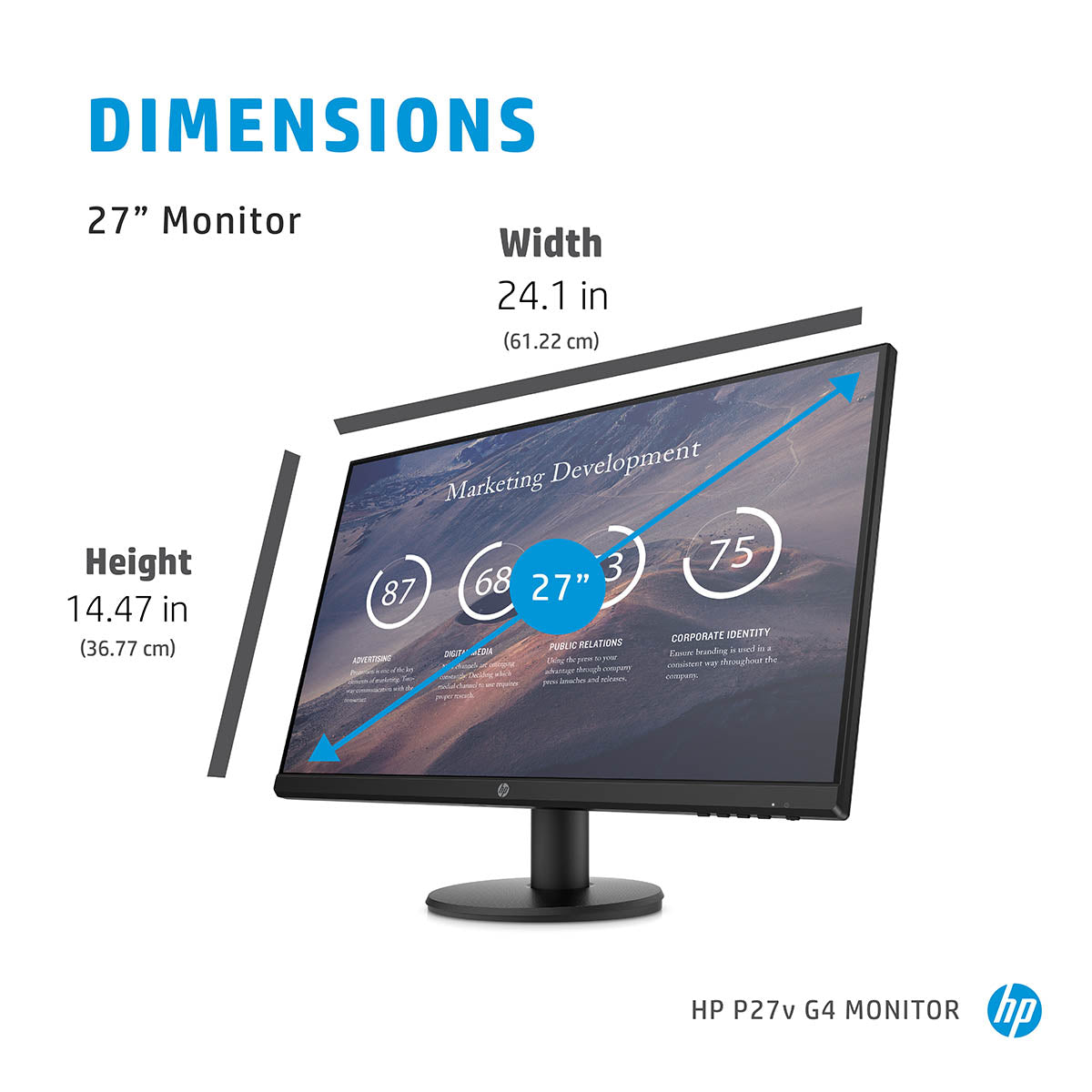 HP P27v G4 27-inch Full HD IPS Panel Anti-Glare Monitor with 178° Viewing Angles and Low Blue Light Mode