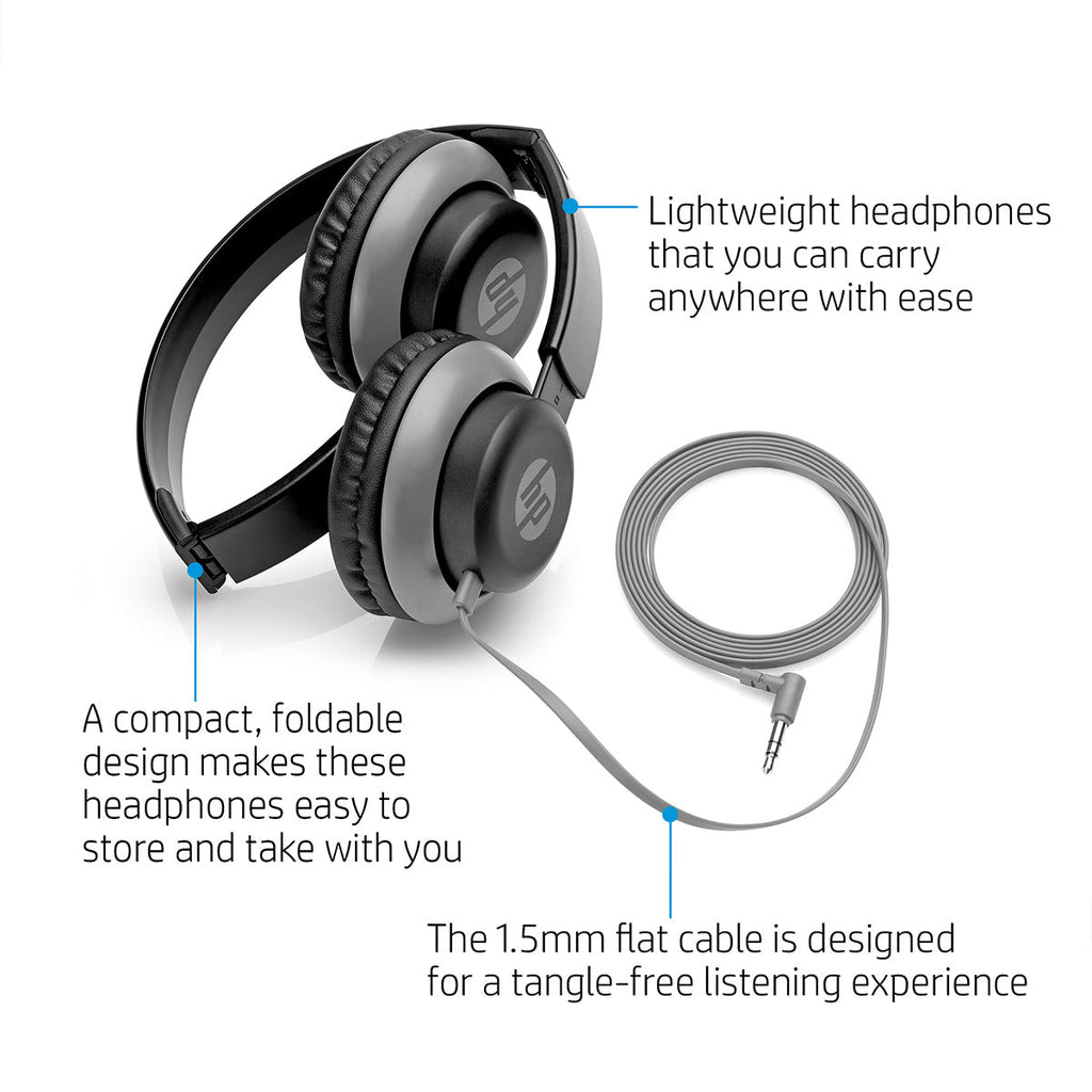 HP 200 Wired On-Ear Headphone with Foldable Design and 30mm Driver Unit