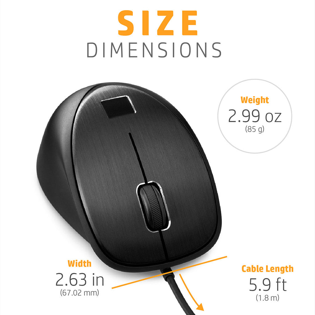 HP Secure Wired USB Mouse with Integrated Fingerprint Reader