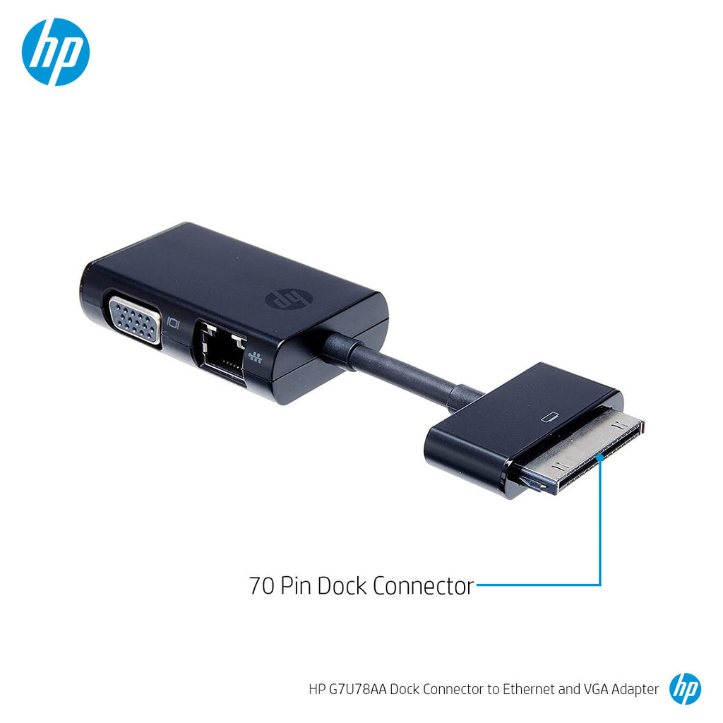 HP Dock Connector to Ethernet and VGA Adapter for EliteBook Folio Ultrabooks