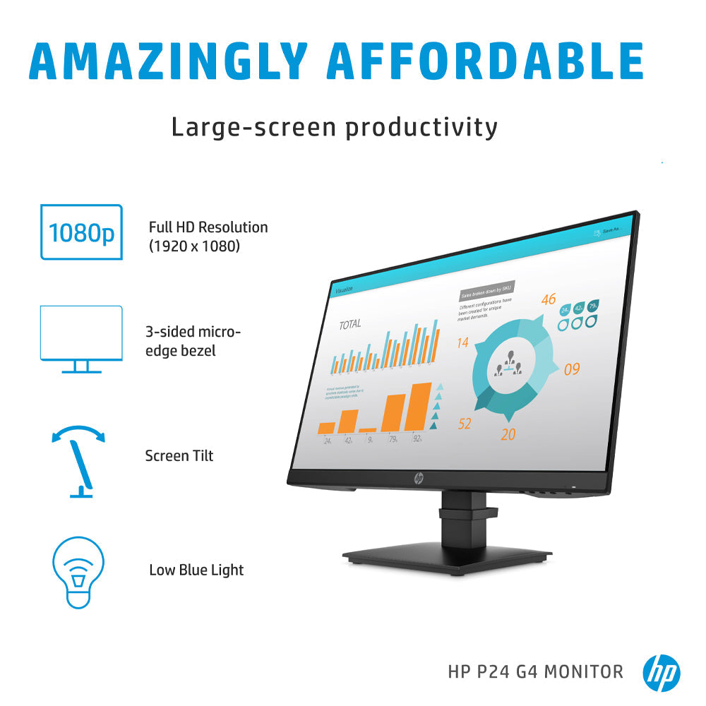 HP P24 G4 24-inch Full-HD IPS Monitor with Anti-glare and Low blue light mode