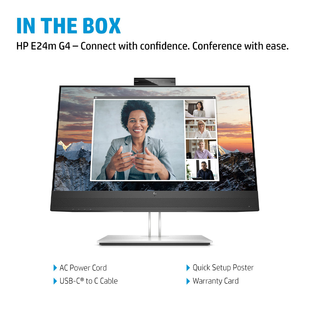 HP E24m G4 24-inch Full-HD IPS Conferencing Monitor with Built-in speakers and 5MP Webcam