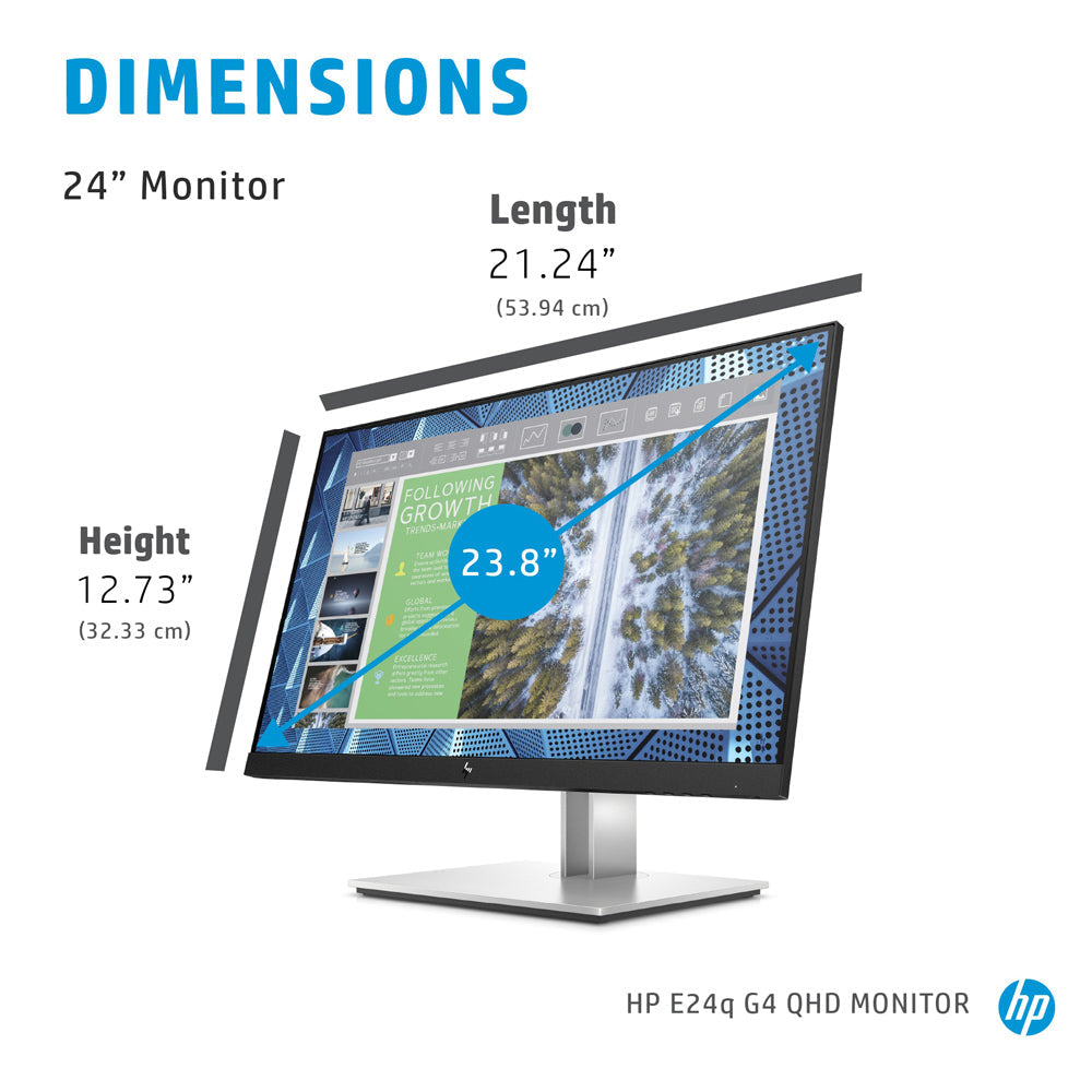 HP E24q G4 24-inch Quad-HD IPS Monitor with Flicker-Free and USB 3.2