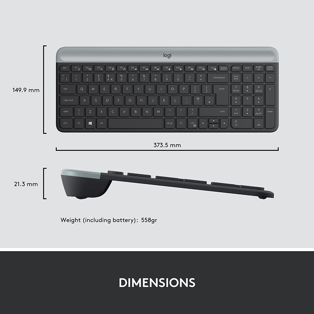 Logitech MK470 Slim 2.4GHz USB Wireless Keyboard and Mouse Combo