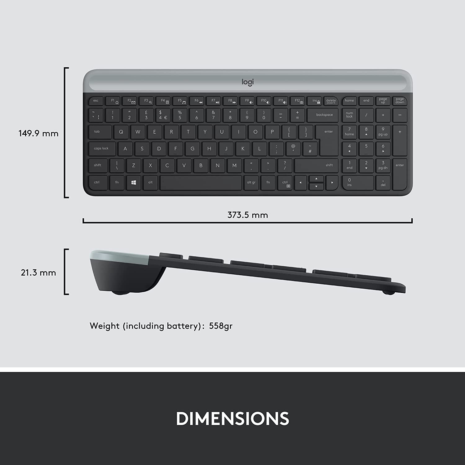 Logitech MK470 Slim 2.4GHz USB Wireless Keyboard and Mouse Combo