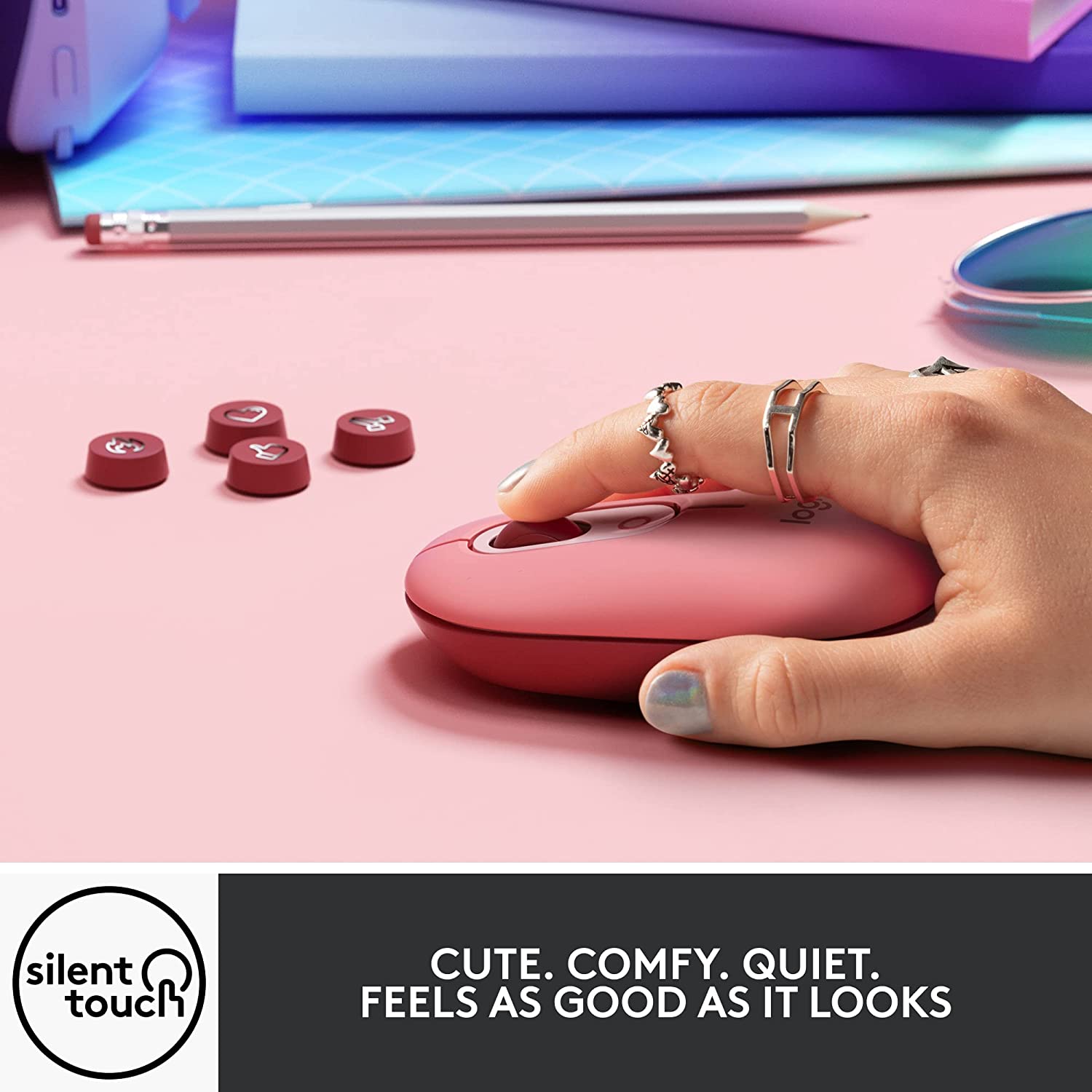 Logitech POP Optical Wireless Mouse - Pink