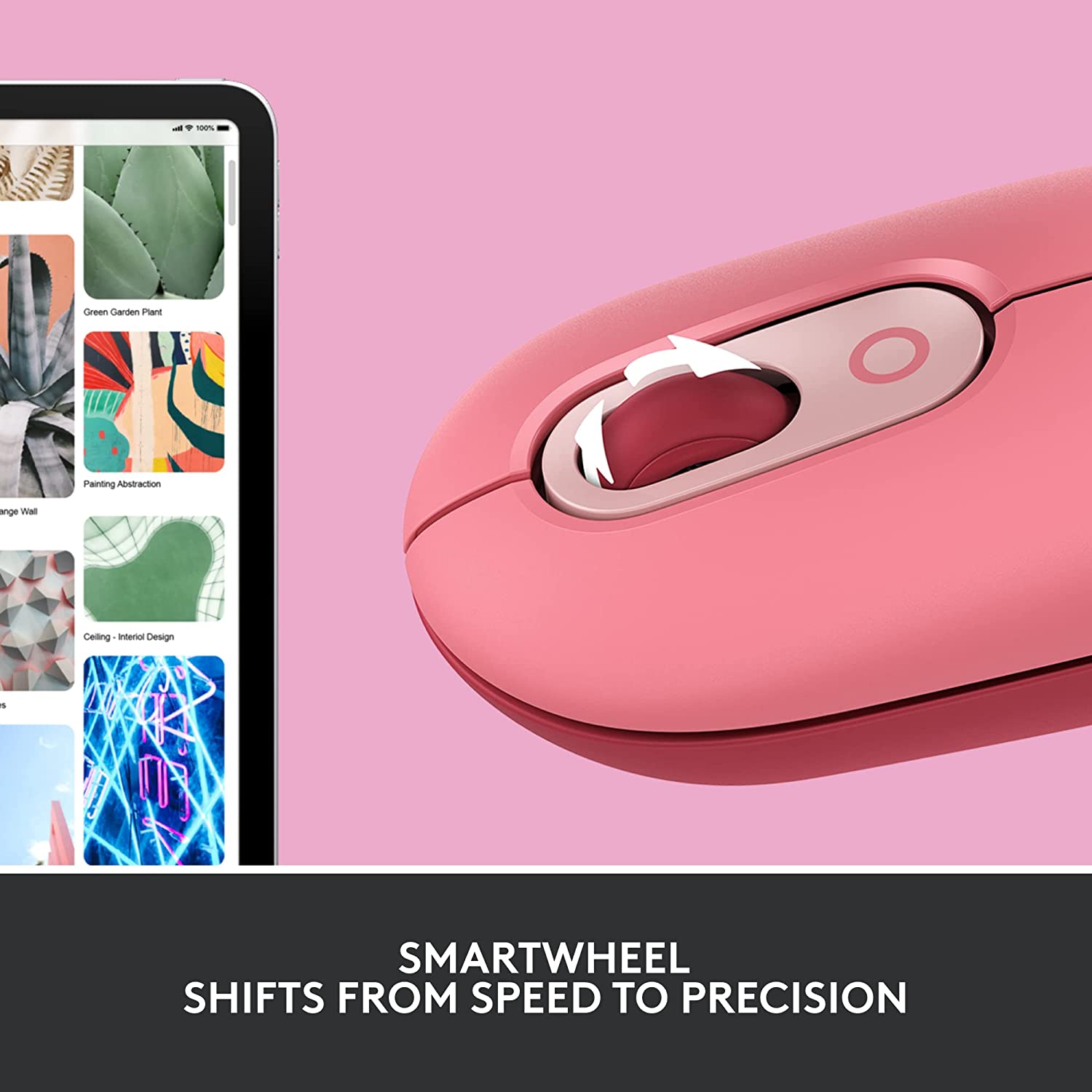 Logitech POP Optical Wireless Mouse - Pink