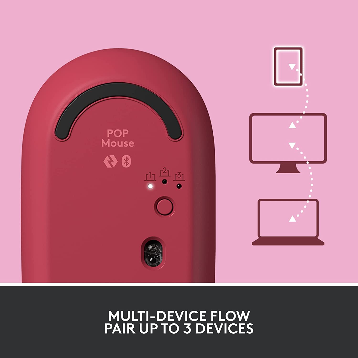 Logitech POP Optical Wireless Mouse - Pink