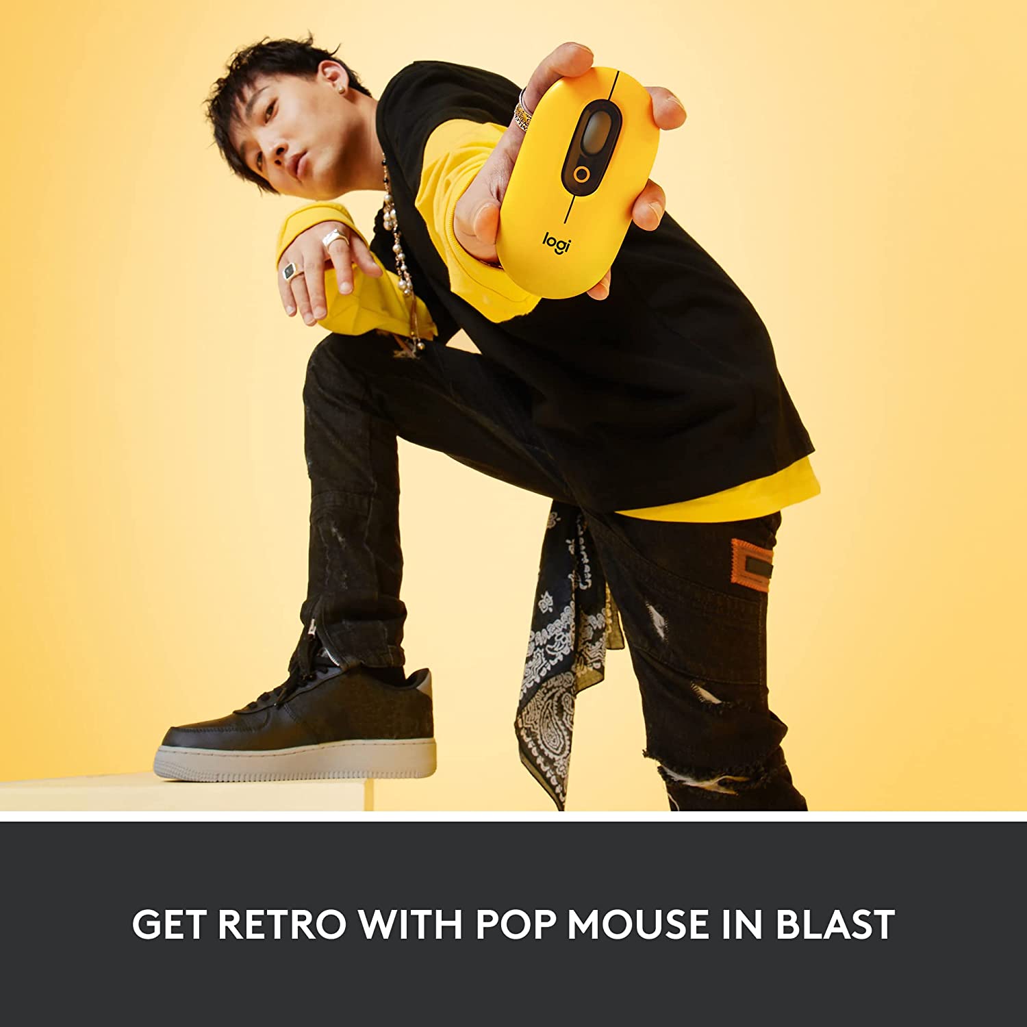 Logitech POP Optical Wireless Mouse - Yellow